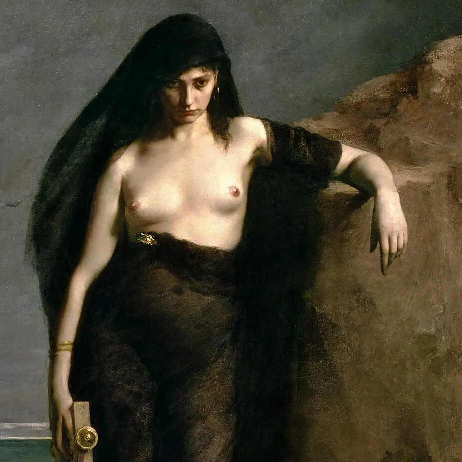 Sappho Framed Canvas Replica Painting: Large