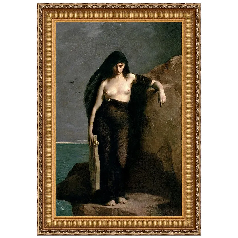 Sappho Framed Canvas Replica Painting: Large