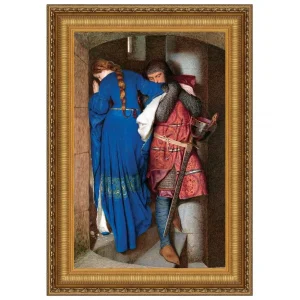 The Meeting on the Turret Stairs Framed Canvas Replica Painting: Small