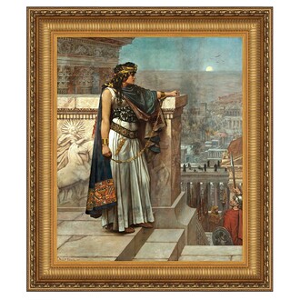 Queen Zenobia's Last Look Upon Palmyra Framed Canvas Replica Painting: Small