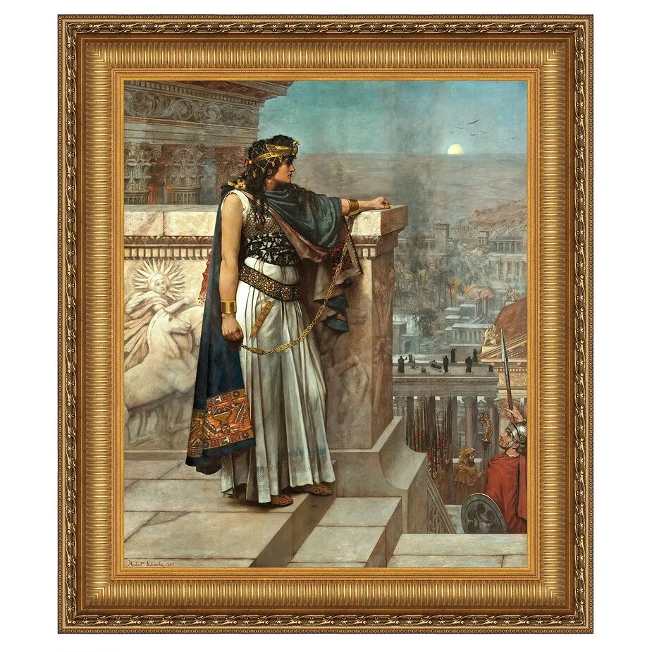 Queen Zenobia's Last Look Upon Palmyra Framed Canvas Replica Painting: Small
