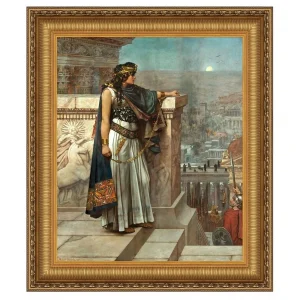 Queen Zenobia's Last Look Upon Palmyra Framed Canvas Replica Painting: Large