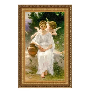 Whisperings of Love Framed Canvas Replica Painting: Medium