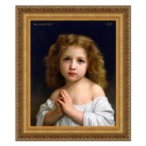 Little Girl Framed Canvas Replica Painting: Grande