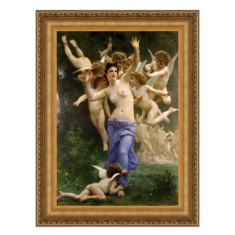 Invading Cupid's Realm Framed Canvas Replica Painting: Medium