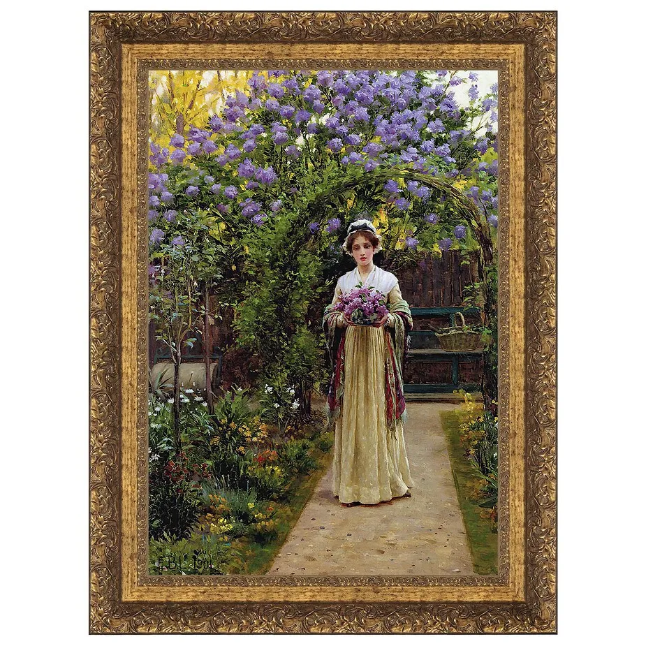Lilac Framed Canvas Replica Painting: Large