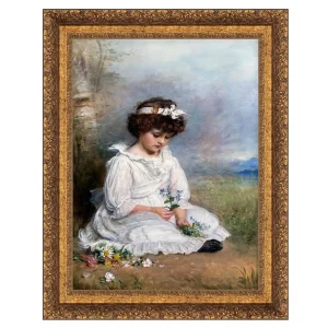 Little Speedwell's Darling Blue Framed Canvas Replica Painting: Large