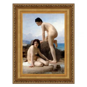 The Bathers Framed Canvas Replica Painting: Small