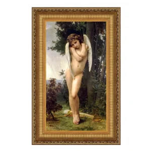 L'amour Mouille Cupid Framed Canvas Replica Painting: Large