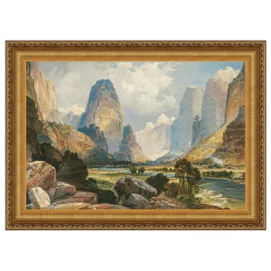 Valley of Babbling Waters Utah Framed Canvas Replica Painting: Small