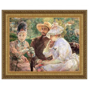 On The Terrace at Sevres Framed Canvas Replica Painting: Large