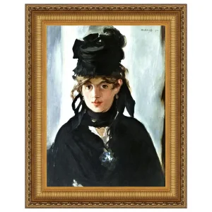 Berthe Morisot with a Bouquet of Violets Framed Canvas Replica Painting: Small