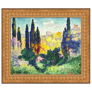 Cypresses at Cagnes Framed Canvas Replica Painting: Grande