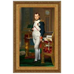 Emperor Napoleon in His Study Framed Canvas Replica Painting: Small