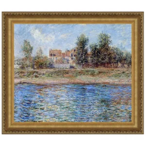 La Berge De La Seine Framed Canvas Replica Painting: Small