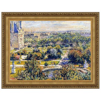 View of the Tuileries Garden Framed Canvas Replica Painting: Large