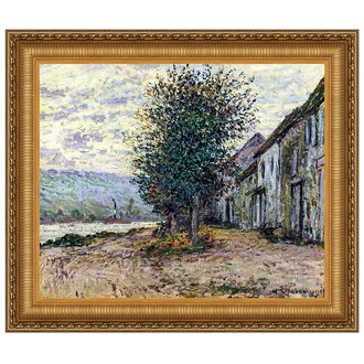 Banks of the Seine Framed Canvas Replica Painting: Large