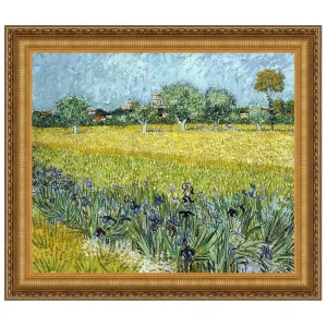Field with Flowers near Arles Framed Canvas Replica Painting: Medium