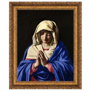Virgin in Prayer Framed Canvas Replica Painting: Medium