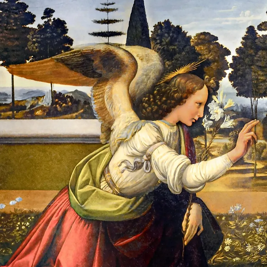 The Annunciation Framed Canvas Replica Painting: Medium