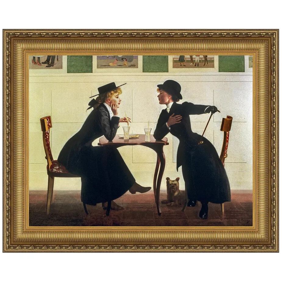 Some Little Talk of Me and Thee Framed Canvas Replica Painting: Small