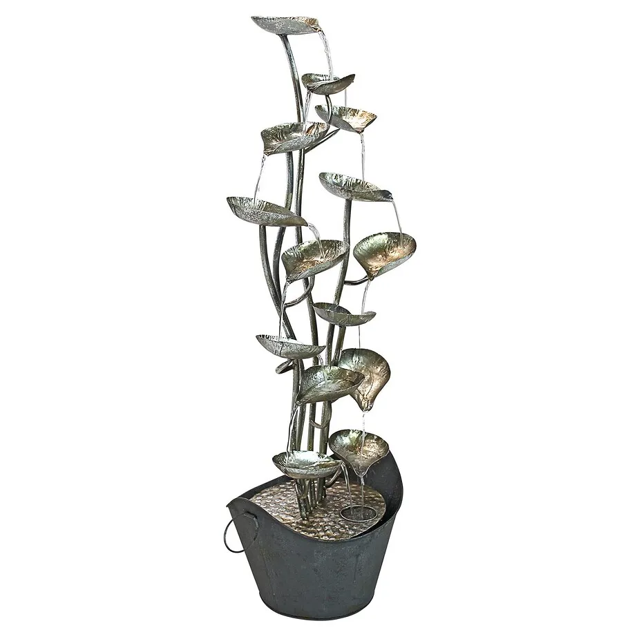 Rain Forest Leaves Cascading Metal Fountain