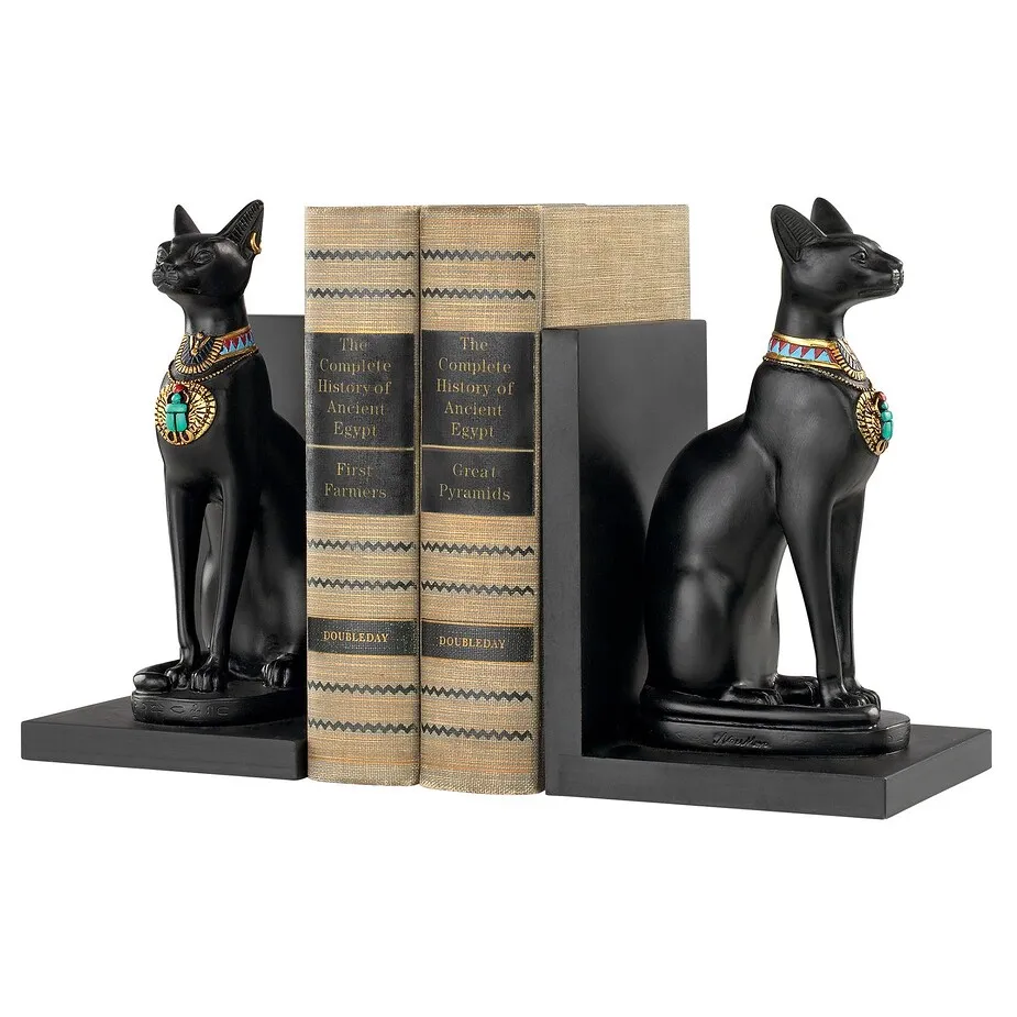 Bastet Cat Goddess of Ancient Egypt Sculptural Bookends