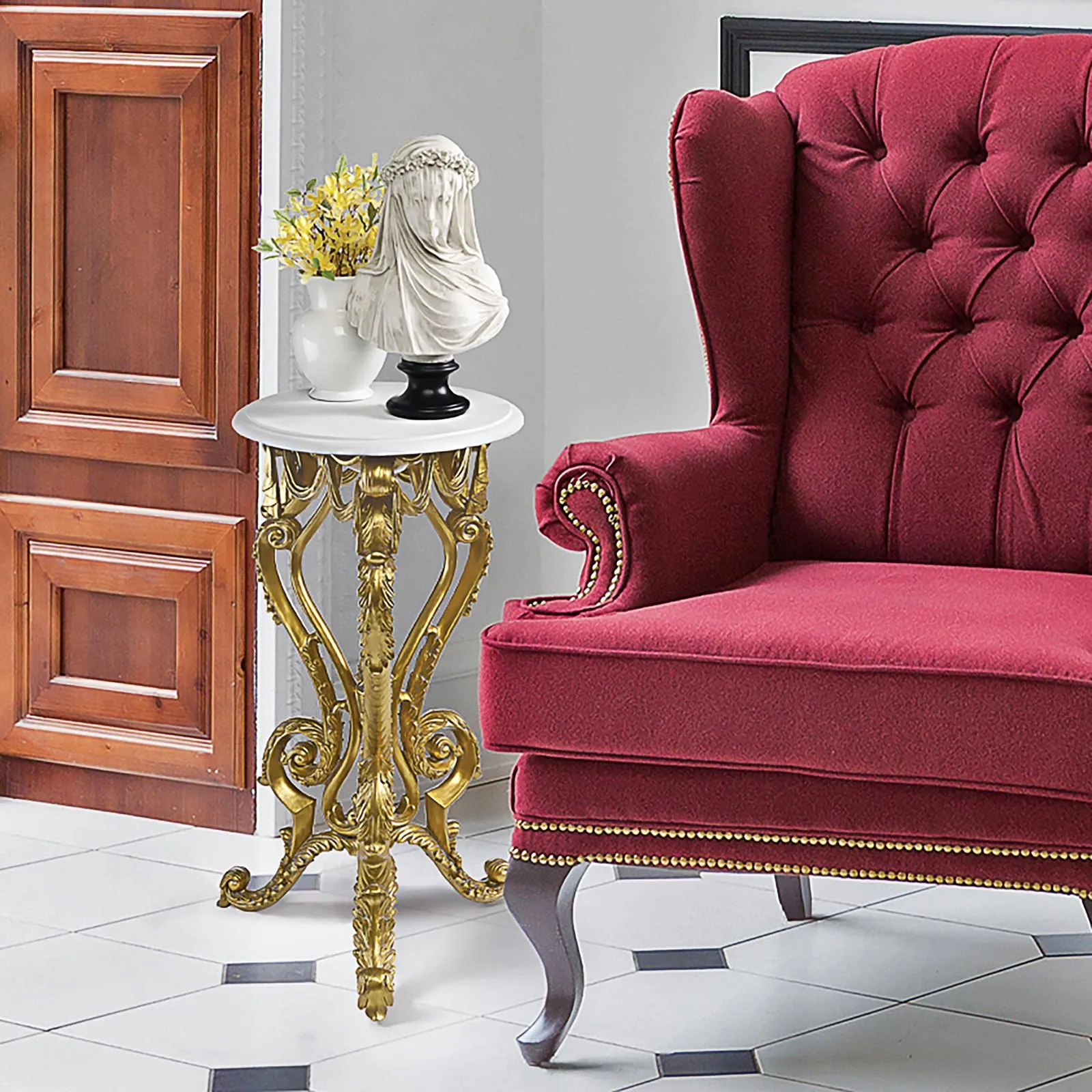 Palace of Versailles Petite Accent Pedestal Table
