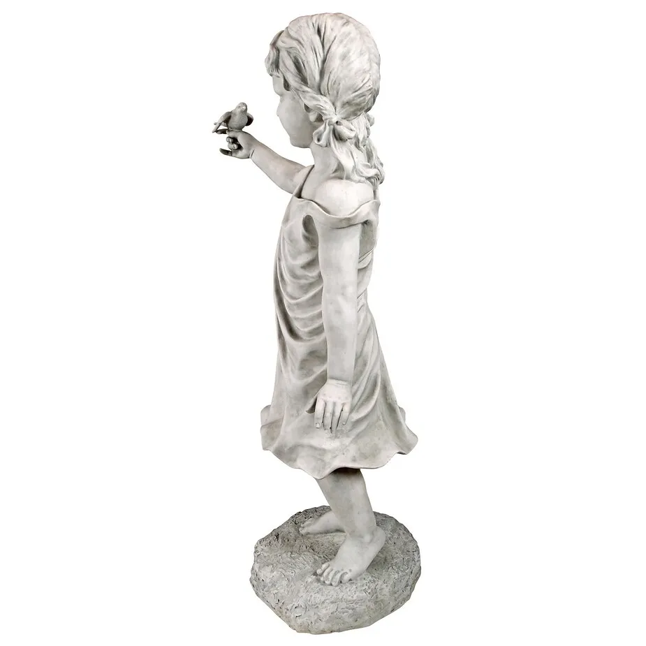 Mary Frances and her Feathered Friends Garden Girl Statue