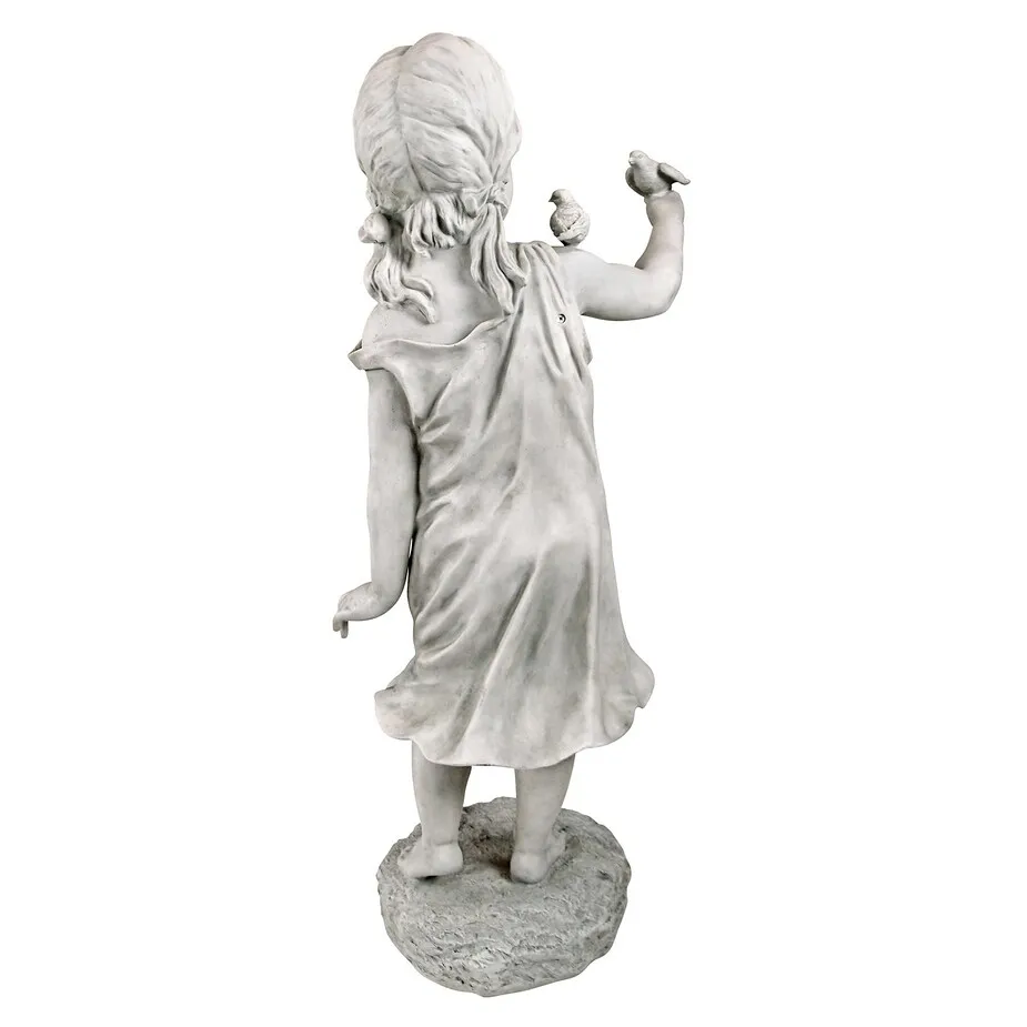 Mary Frances and her Feathered Friends Garden Girl Statue