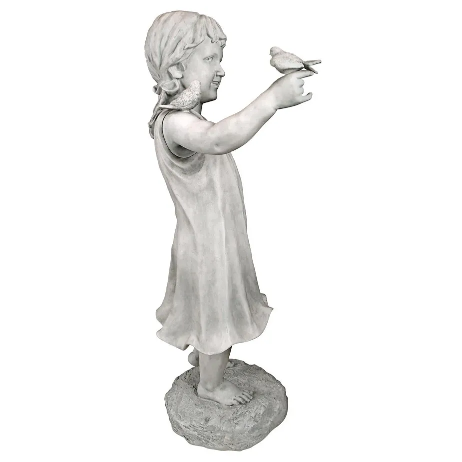 Mary Frances and her Feathered Friends Garden Girl Statue
