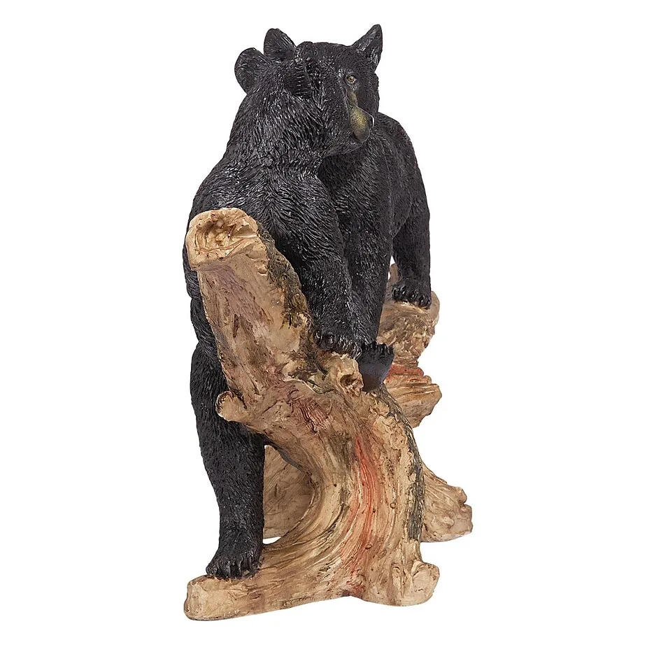 Mischievous Woodland Black Bear Cubs Statue