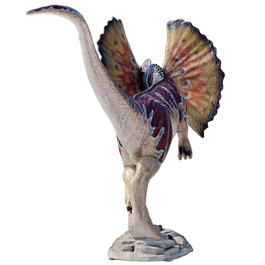 Jurassic-Sized Dilophosaurus Dinosaur Statue