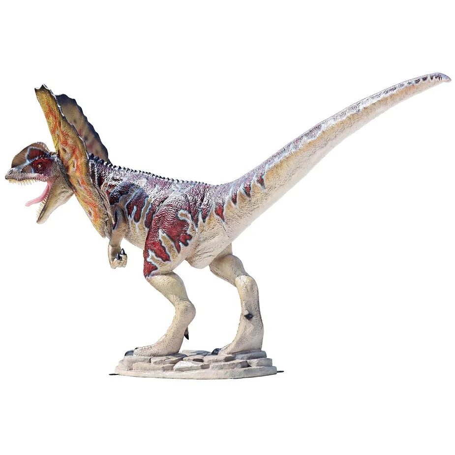 Jurassic-Sized Dilophosaurus Dinosaur Statue