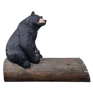 Black Bear on a Log Photo-Op Sculptural Bench