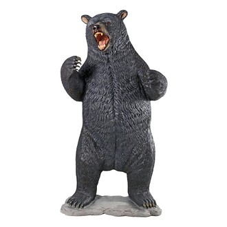 Growling Black Bear Life-Size Statue