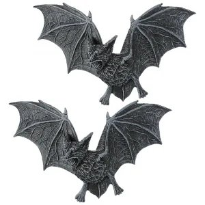 The Vampire Bats of Castle Barbarosa Wall Sculptures: Set of Two Medium