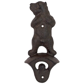 Growling Grizzly Forest Bear Cast Iron Wall Mount Bottle Opener: Each