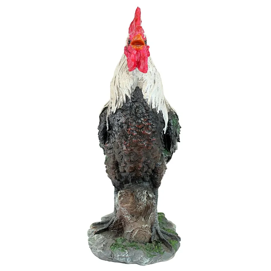 Cock-A-Doodle-Do Rooster Barnyard Chicken Statue
