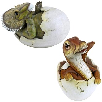 Jurassic Dinosaur Egg Hatchling Garden Statues