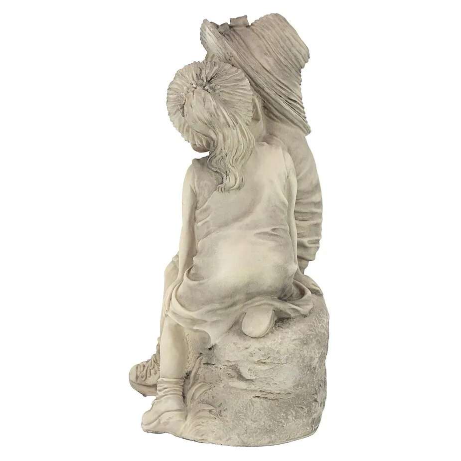 Kissing Kids Boy and Girl Garden Statue